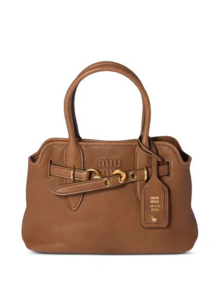 Geanta de piele Miu Miu din piele maro