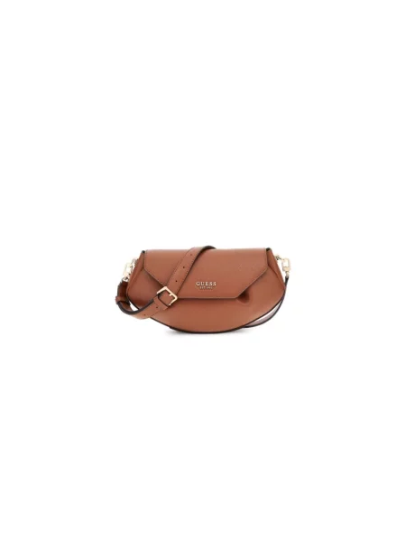 Torebka crossbody Guess skórzana brązowa