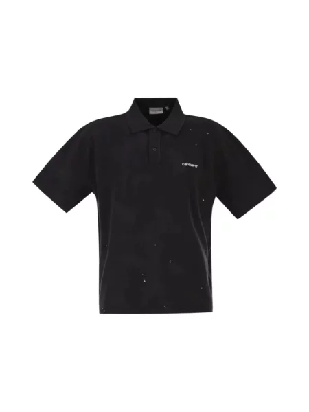 T-shirt Carhartt WIP S/S Painter Polo UNISEX Black Destroy Wash Splatter XL czarna