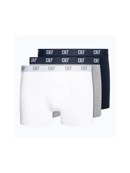 Боксери Basic Trunk 3 pary grey melange/white/navy білі