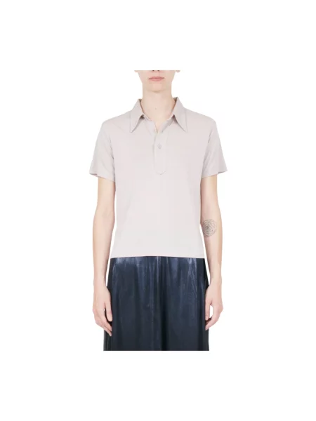Polo Maison Margiela z krótkim rękawem ze spandexu różowe