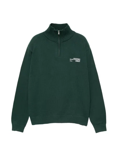 Pull&Bear Pulover verde închis alb