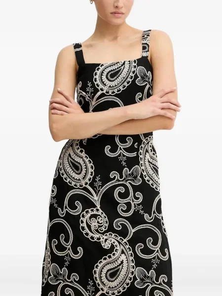 Rochie Pedro Del Hierro cu broderie cu model paisley de costum negru
