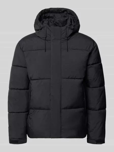 Kurtka pikowana z kapturem Pepe Jeans czarna