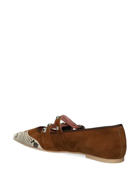 Kožené baleríny Pretty Ballerinas hnědé