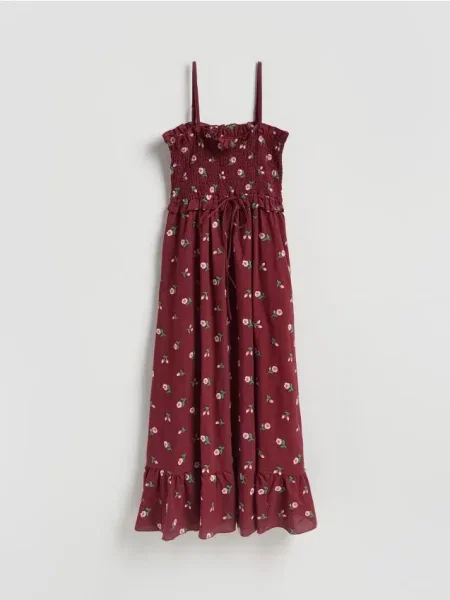 Reserved Rochie midi înflorată multicolor