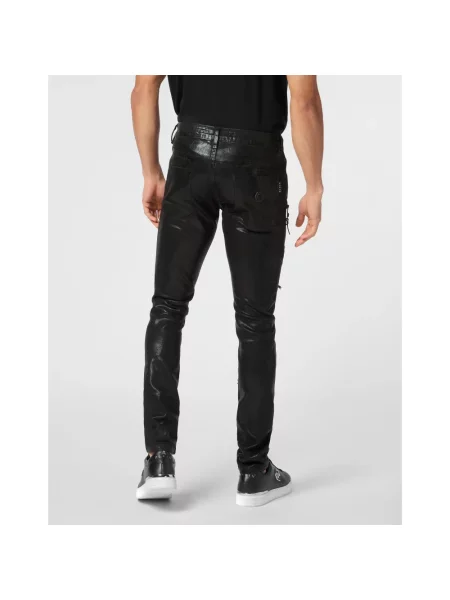 Jeansy Philipp Plein w kamuflażu czarne