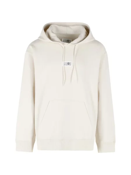 Hanorac cu glugă Mm6 Maison Margiela cu autograf alb