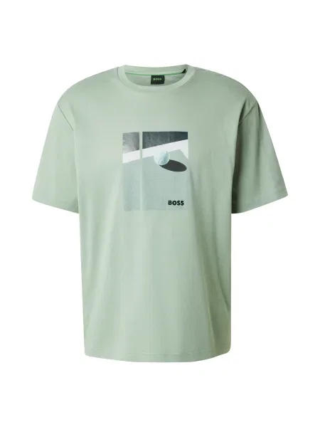 BOSS Funkčné tričko Join mätová / tmavozelená / biela zelená