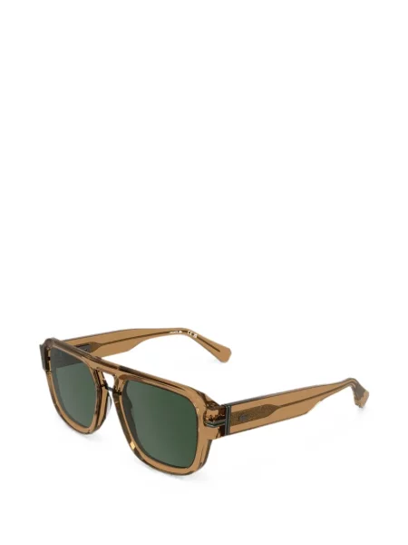 Ochelari de soare Lacoste cu imprimeu geometric maro
