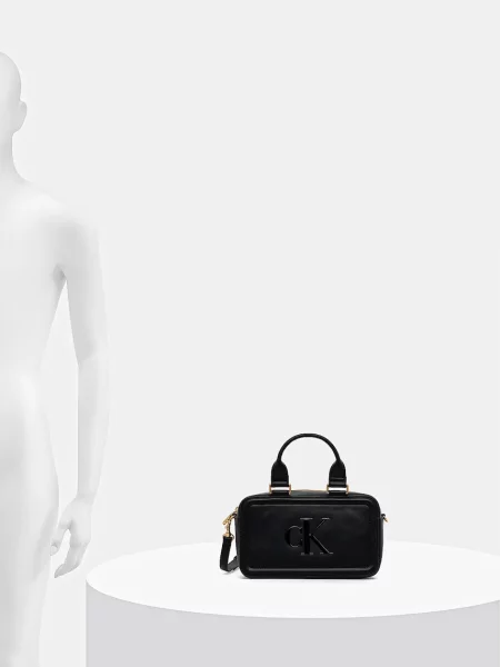 Calvin Klein чанта дамска от имитация на кожа черно