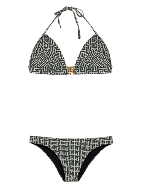 Bikini Balmain din jacard negru