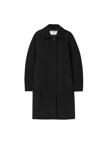Filippa K płaszcz z dodatkiem wełny czarny