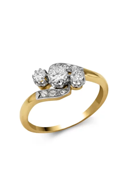 Retro diamant prsten Pragnell Vintage žlutý
