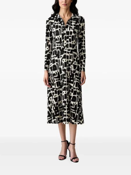 Rochie midi Morgan cu imagine cu imprimeu abstract negru
