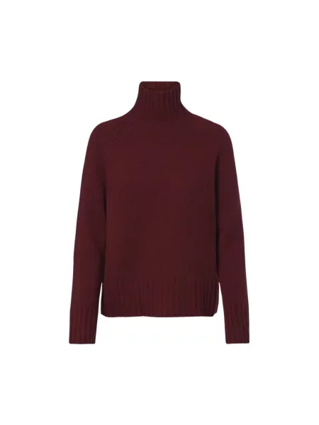 Sweter z golfem Max Mara wełniany czerwony