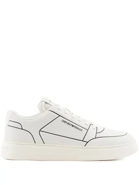 Sneakerși Emporio Armani din piele alb