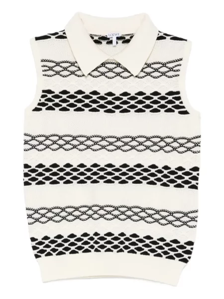 Kołnierzykowy top Loewe biały