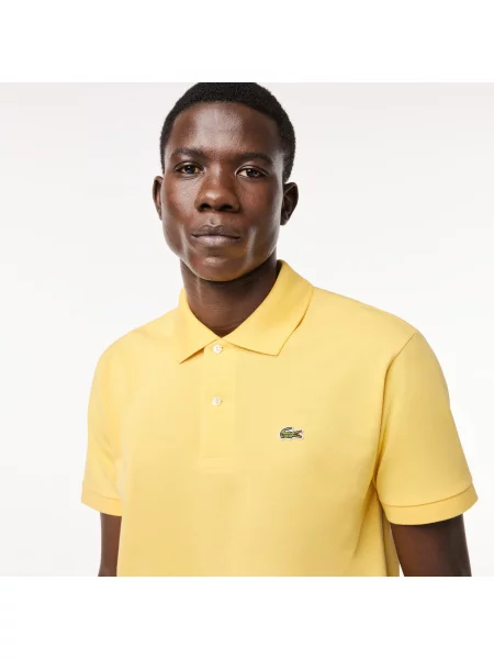 Lacoste Koszulka Polo Oryginał Petit Piqué żółta