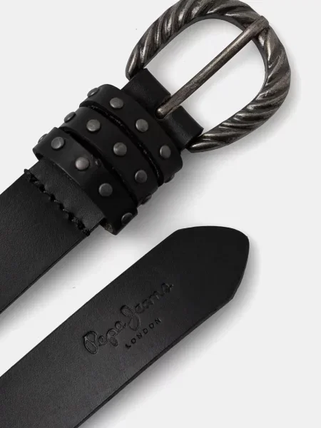 Шкіряний Pepe Jeans HALSEY BELT чорний