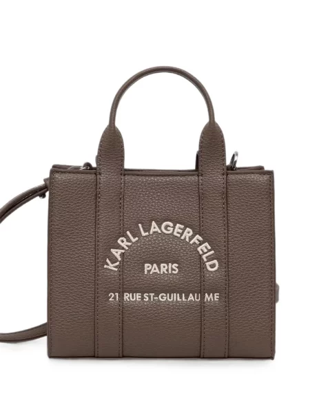 Geantă shopper Karl Lagerfeld cu broderie maro