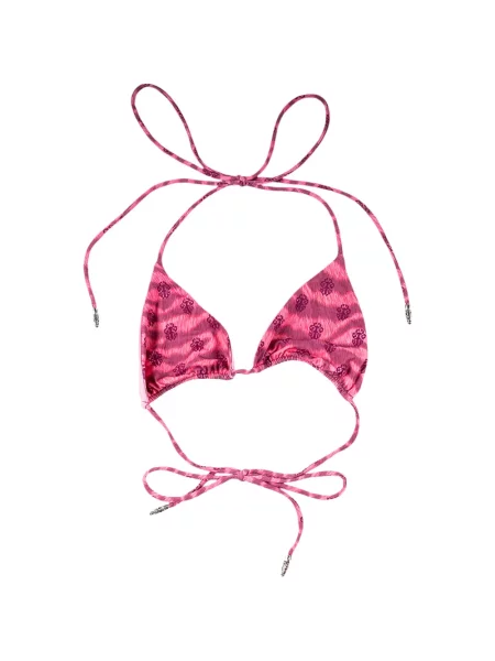 Bikini Chrome Hearts cu imagine cu dungi de tigru roz