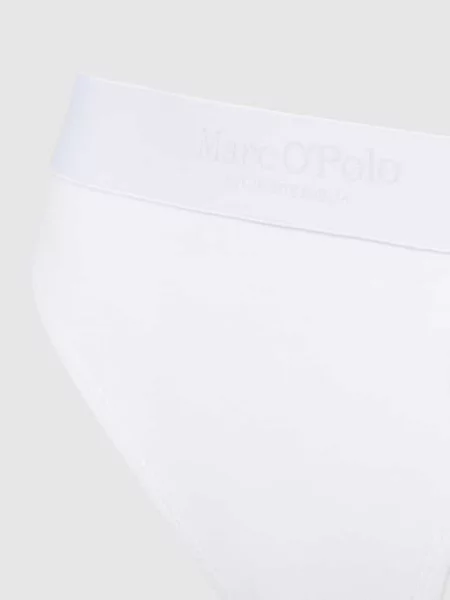 Stringi z elastycznym paskiem z logo w zestawie 3 szt. Marc O'polo białe