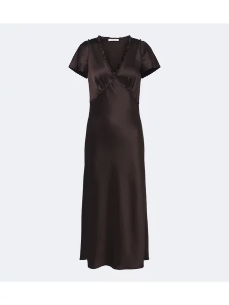Rochie midi Dorothee Schumacher din satin maro