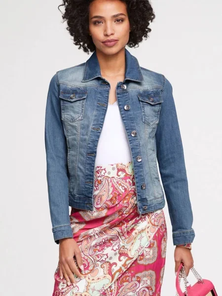 Heine Geacă de primăvară-toamnă denim albastru