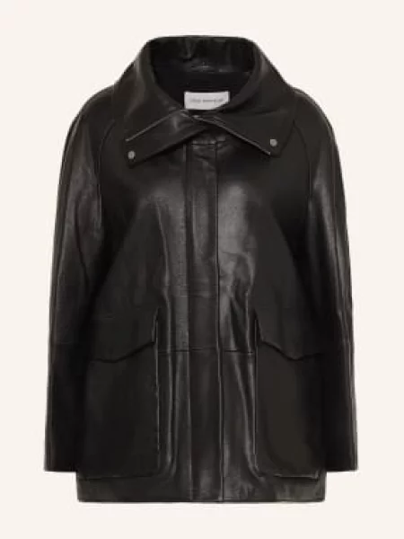Nour Hammour Kožená Bunda Ansel černá