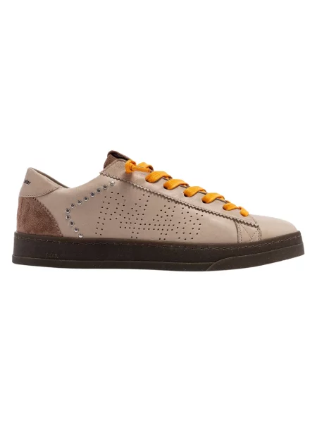 Sneakersy P448 skórzane beżowe