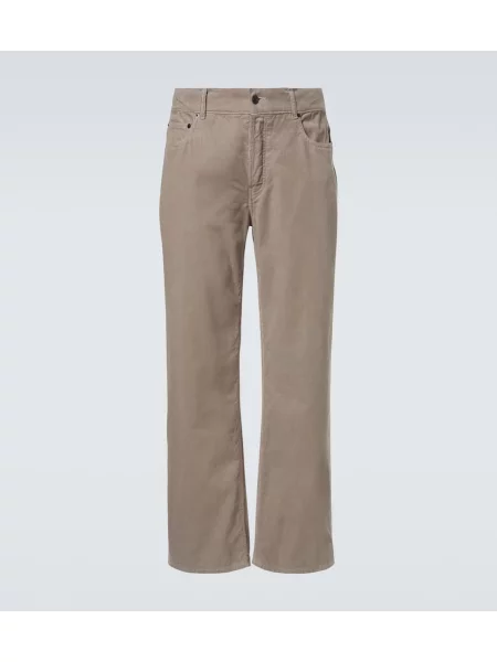 Pantaloni The Row de catifea cord bej