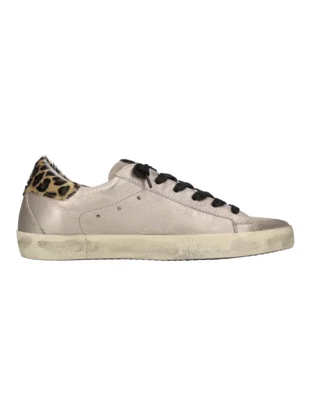 Sneakersy 4b12 skórzane szare