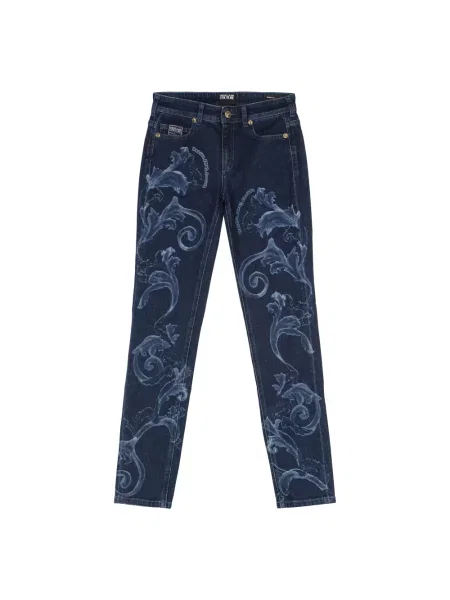 Skinny jeansy skinny Versace Jeans Couture niebieskie