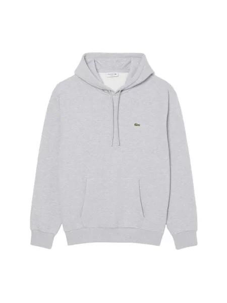 Bluza z kapturem Lacoste polarowa z kapturem szara