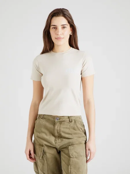 Pequs Tricou bej deschis alb