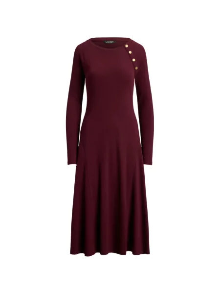 Rochie midi Lauren Ralph Lauren roșu