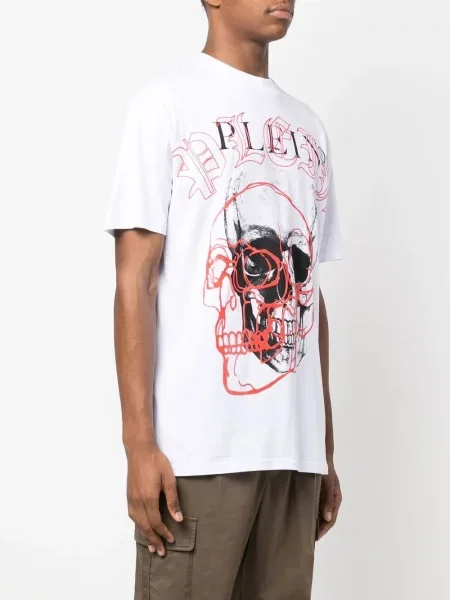 Koszulka Philipp Plein z okrągłym dekoltem biała
