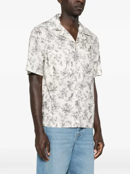 Cămașă Golden Goose cu model floral cu imagine auriu