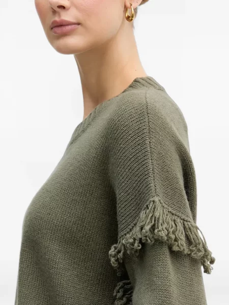 Pulover Benetton cu franjuri verde