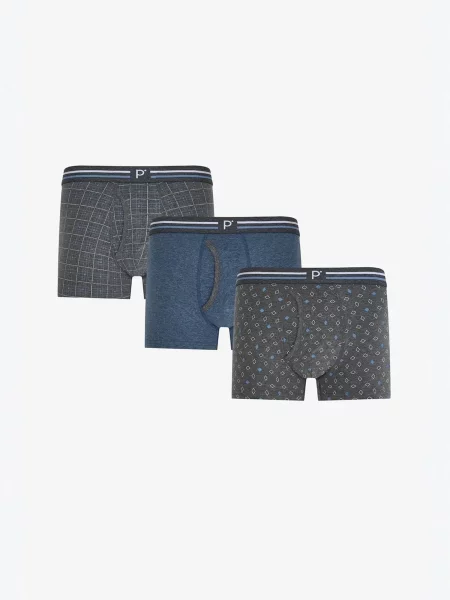Penti Boksarice PENTI Herren Blend gestreifte Boxershorts temno siva