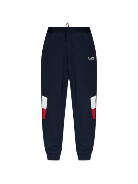Pantaloni Ea7 Emporio Armani alergare cu autograf albastru