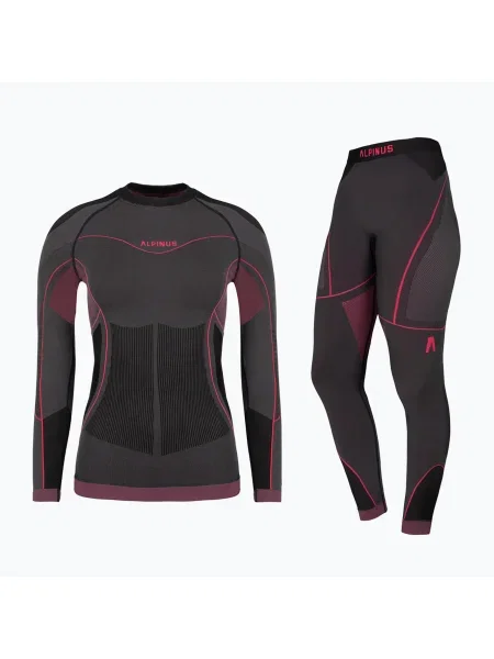 Set de lenjerie termoactivă pentru femei Alpinus Tactical Mora grafit/roz roz