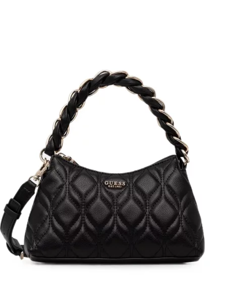 Geantă shopper Guess țesută negru