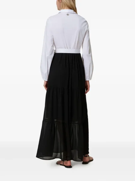 Rochie maxi Twinset din poplin de costum negru