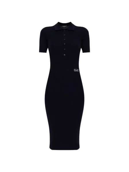 Gulerat rochie midi Dsquared2 tricotate albastru