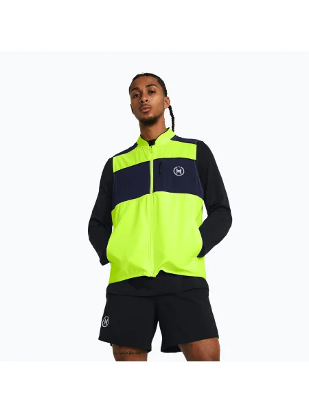Мъжка жилетка за бягане Under Armour Run Everywhere с висока видимост жълто/среднощно тъмносиньо/бяло бяло