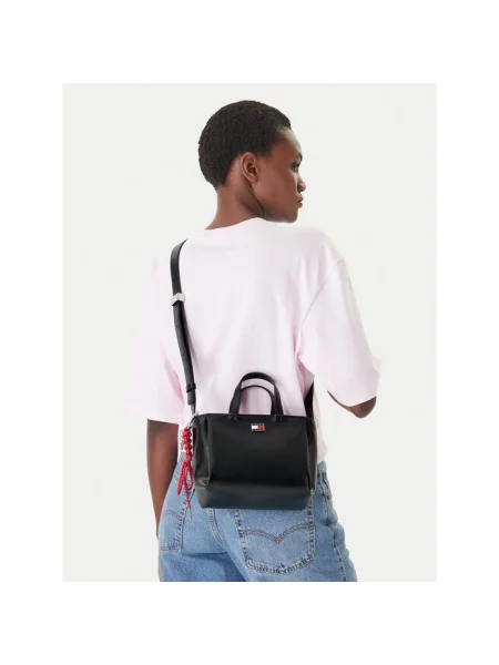 Tommy Jeans torebka z imitacji skóry czarna