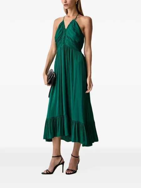 Rochie midi Morgan cu gât halter verde