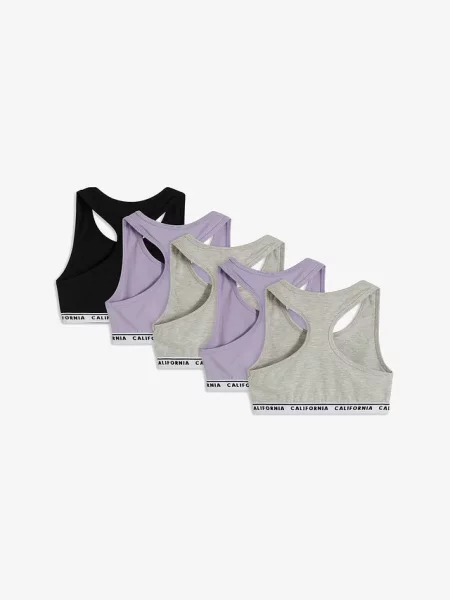 Biustonosz bustier z miękką bawełną 5 szt. fioletowy